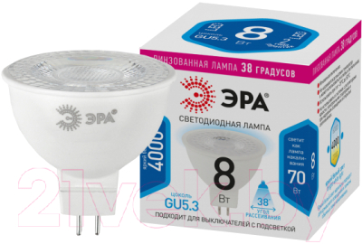 Лампа ЭРА STD LED Lense MR16-8W-840-GU5.3 / Б0054939