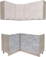 Готовая кухня Интерлиния Мила Лайт 1.2x1.5 без столешницы (вудлайн кремовый/бетон) - 
