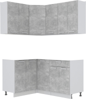 Кухонный гарнитур Интерлиния Мила Лайт 1.2x1.6 без столешницы (бетон) - 