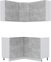 Кухонный гарнитур Интерлиния Мила Лайт 1.2x1.4 без столешницы (бетон) - 
