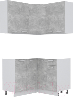 Готовая кухня Интерлиния Мила Лайт 1.2x1.2 без столешницы (бетон)