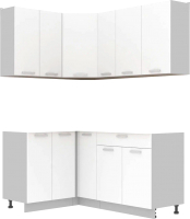 Кухонный гарнитур Интерлиния Мила Лайт 1.2x1.7 без столешницы (белый платинум) - 