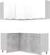 Готовая кухня Интерлиния Мила Лайт 1.2x1.8 без столешницы (белый платинум/бетон) - 