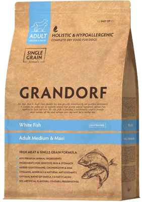 Сухой корм для собак Grandorf Medium&Maxi Breeds White Fish (1кг)