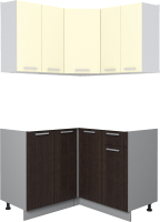 Кухонный гарнитур Интерлиния Мила Лайт 1.2x1.2 без столешницы (ваниль/дуб венге) - 