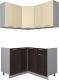 Кухонный гарнитур Интерлиния Мила Лайт 1.2x1.3 без столешницы (ваниль/дуб венге) - 