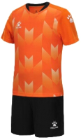 Футбольная форма Kelme Short-Sleeved Football Suit / 8251ZB3003-907 (р.130, оранжевый/черный) - 