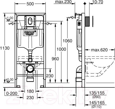 Инсталляция для унитаза GROHE Rapid SL 39504000