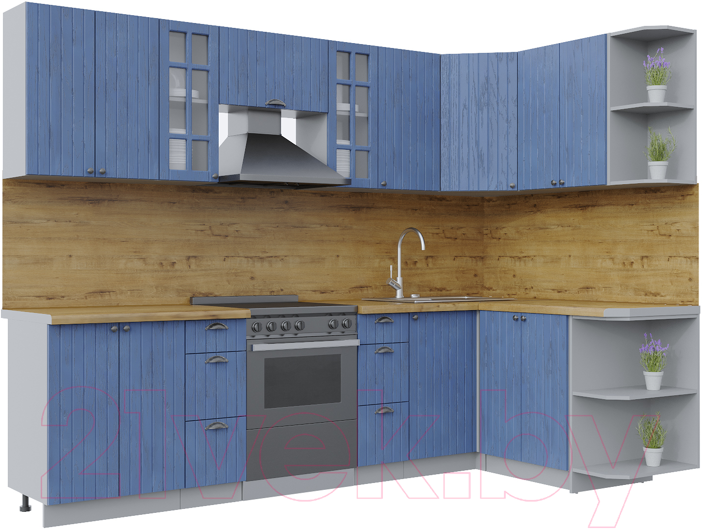 Готовая кухня Интерлиния Берес 1.5x2.8 правая