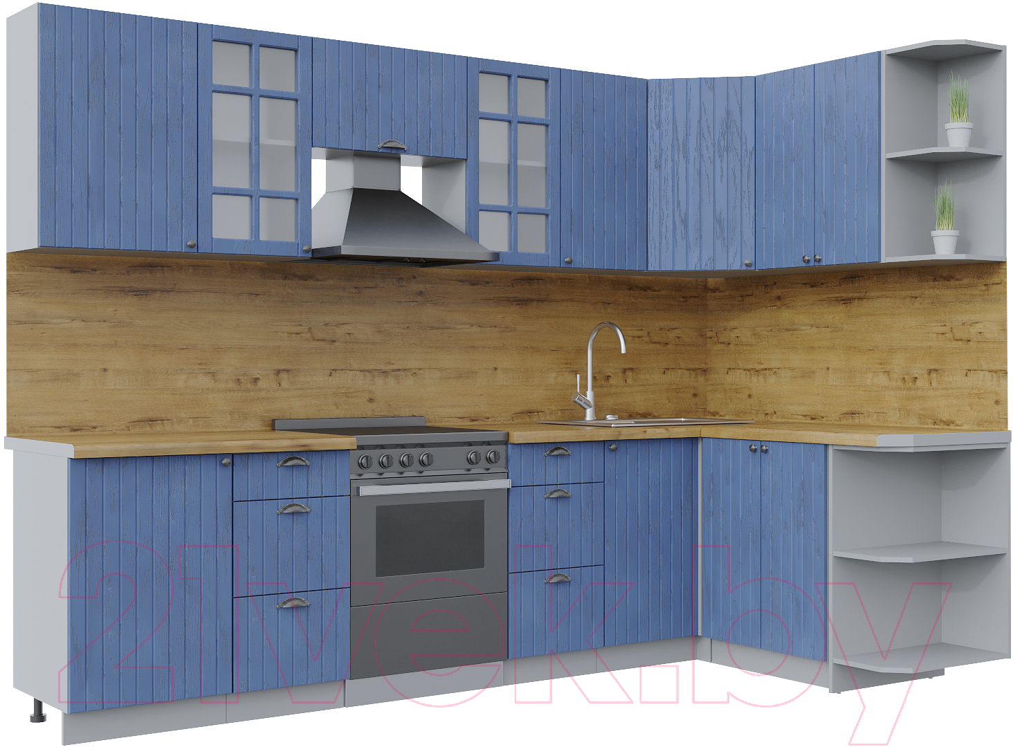 Готовая кухня Интерлиния Берес 1.5x2.9 правая