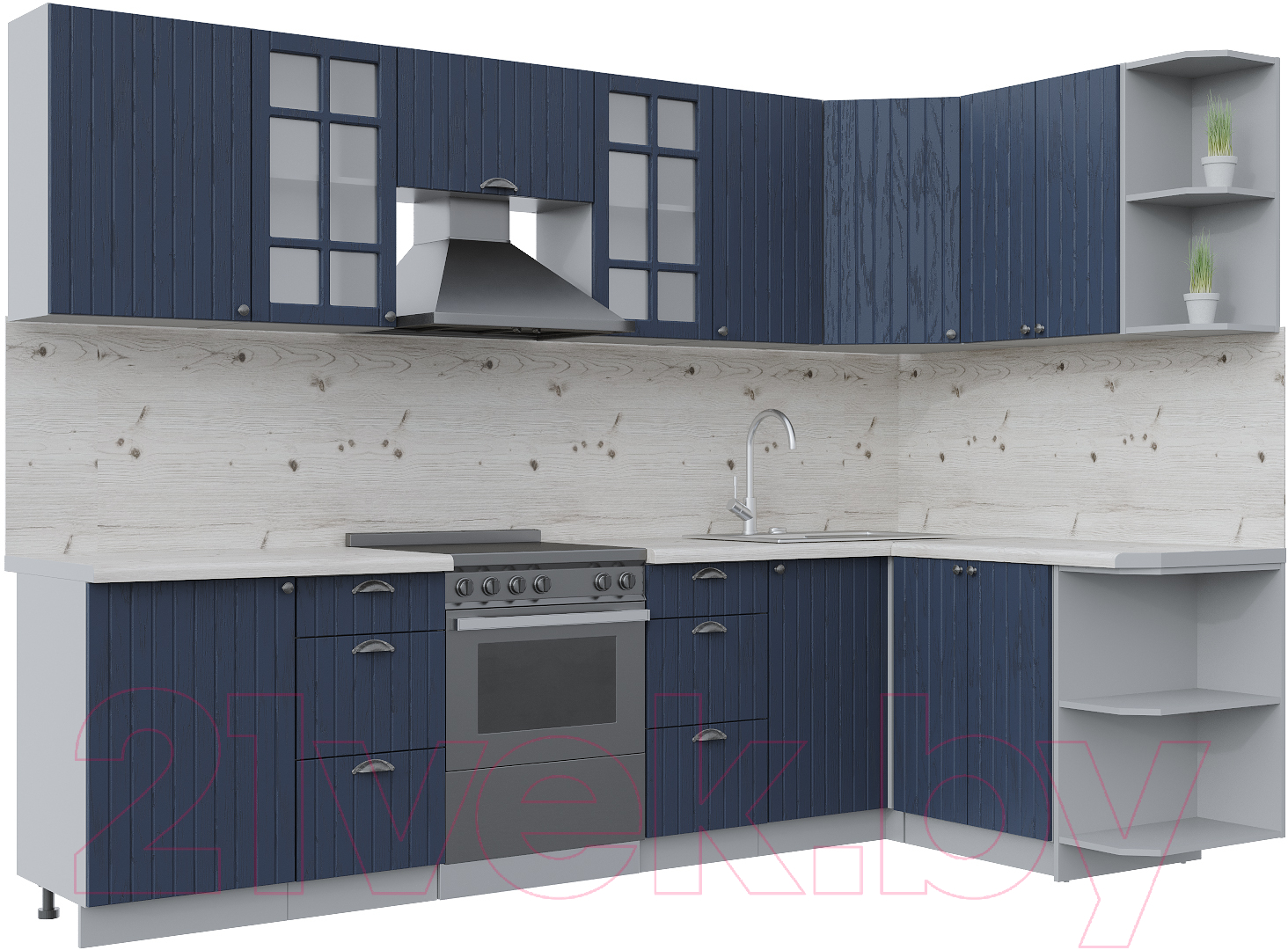 Готовая кухня Интерлиния Берес 1.5x2.9 правая