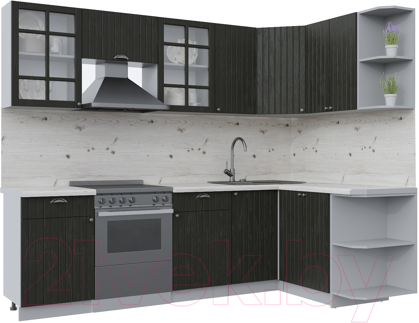 Готовая кухня Интерлиния Берес 1.5x2.6 правая