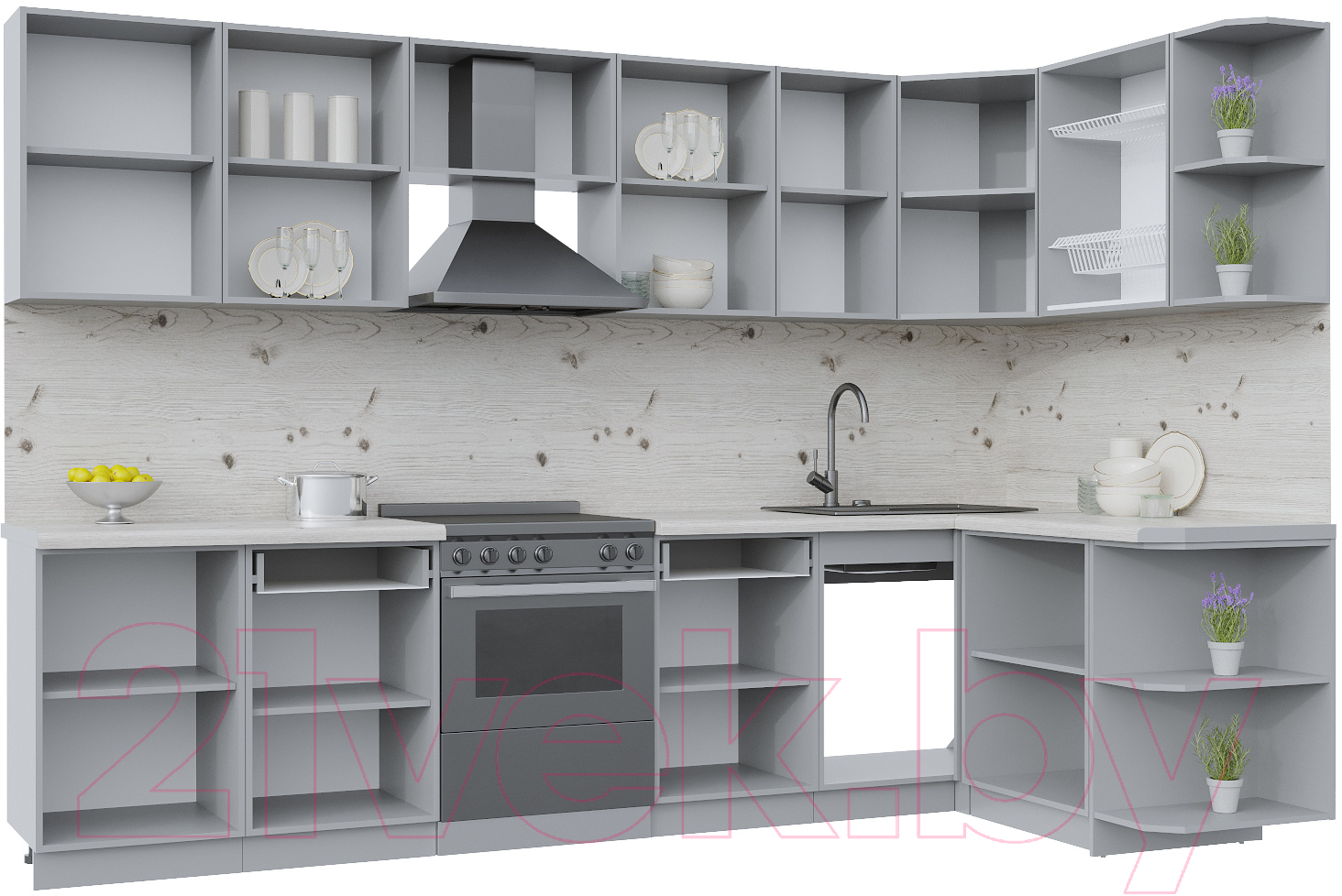 Готовая кухня Интерлиния Берес 1.5x3.1 правая