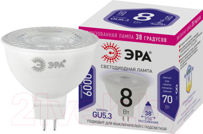 Лампа ЭРА STD LED Lense MR16-8W-860-GU5.3 / Б0054940