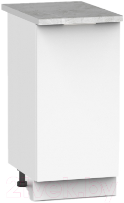 Шкаф-стол кухонный Интермебель Микс Топ ШСР 850-1-400 (белый премиум/мрамор лацио светлый)