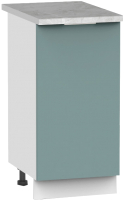 Шкаф-стол кухонный Интермебель Микс Топ ШСР 850-1-400 (сумеречный голубой/мрамор лацио светлый) - 