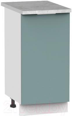 Шкаф-стол кухонный Интермебель Микс Топ ШСР 850-1-400 (сумеречный голубой/мрамор лацио светлый)