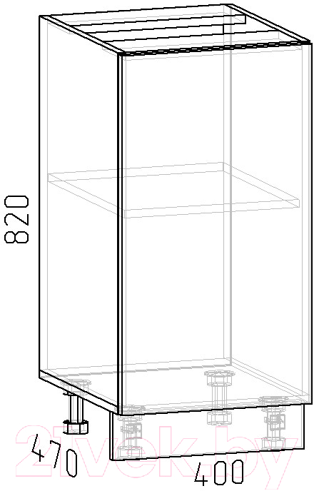 Шкаф-стол кухонный Интермебель Микс Топ ШСР 850-1-400 без столешницы