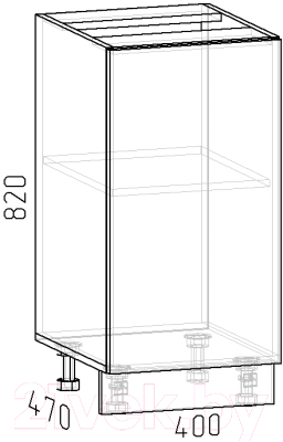Шкаф-стол кухонный Интермебель Микс Топ ШСР 850-1-400 без столешницы (белый премиум)