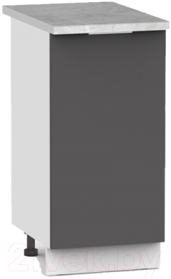 Шкаф-стол кухонный Интермебель Микс Топ ШСР 850-1-300 (графит серый/мрамор лацио светлый)