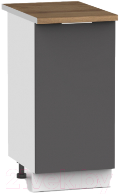 Шкаф-стол кухонный Интермебель Микс Топ ШСР 850-1-300 (графит серый/дуб фигурный светлый)