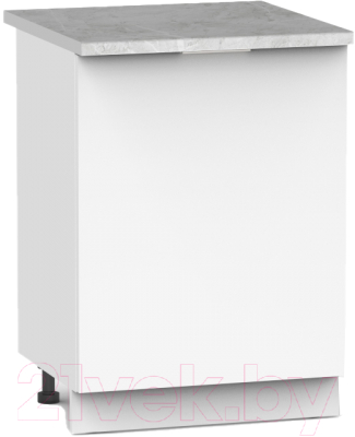 Шкаф-стол кухонный Интермебель Микс Топ ШСР 850-1-500 (белый премиум/мрамор лацио светлый)
