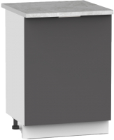 Шкаф-стол кухонный Интермебель Микс Топ ШСР 850-1-500 (графит серый/мрамор лацио светлый) - 