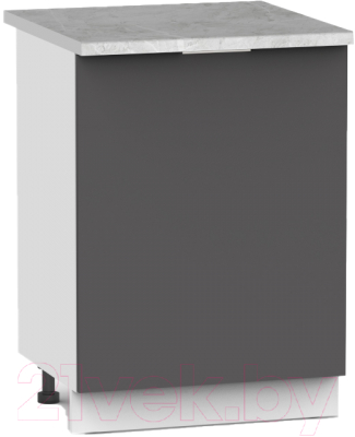 Шкаф-стол кухонный Интермебель Микс Топ ШСР 850-1-500 (графит серый/мрамор лацио светлый)