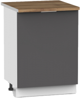 Шкаф-стол кухонный Интермебель Микс Топ ШСР 850-1-500 (графит серый/дуб фигурный светлый) - 