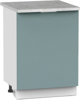 Шкаф-стол кухонный Интермебель Микс Топ ШСР 850-1-500 (сумеречный голубой/мрамор лацио светлый) - 