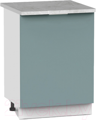 Шкаф-стол кухонный Интермебель Микс Топ ШСР 850-1-500 (сумеречный голубой/мрамор лацио светлый)