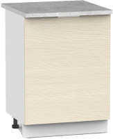 Шкаф-стол кухонный Интермебель Микс Топ ШСР 850-1-500 (вудлайн кремовый/мрамор лацио светлый) - 