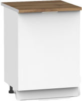 Шкаф-стол кухонный Интермебель Микс Топ ШСР 850-1-600 (белый премиум/дуб фигурный светлый) - 