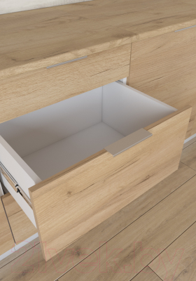 Шкаф-стол кухонный Интермебель Микс Топ ШСР 850-1-600 (белый премиум/дуб фигурный светлый)