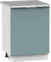 Шкаф-стол кухонный Интермебель Микс Топ ШСР 850-1-600 (сумеречный голубой/мрамор лацио светлый) - 