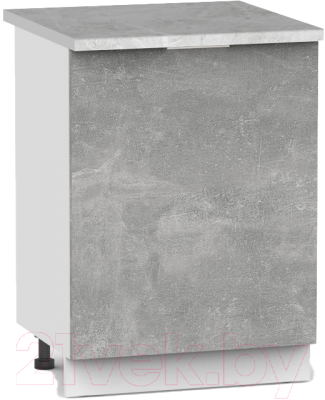Шкаф-стол кухонный Интермебель Микс Топ ШСР 850-1-600 (бетон/мрамор лацио светлый)