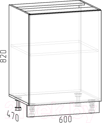 Шкаф-стол кухонный Интермебель Микс Топ ШСР 850-1-600 без столешницы (сумеречный голубой)