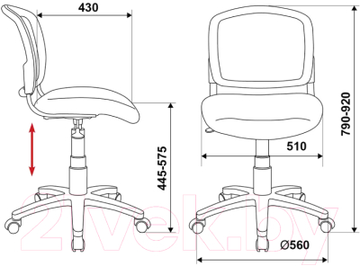Кресло детское Бюрократ CH-W296NX (белый TW-15/серый Neo Grey)