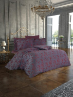 Комплект постельного белья Karven Бамбук евро / N065 Rita (бордовый) - 