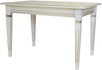 Обеденный стол Мебелик Васко В 86Н (слоновая кость/золото) - 