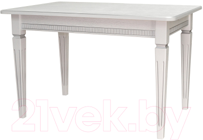 Обеденный стол Мебелик Васко В 89Н (белый/серебристый)