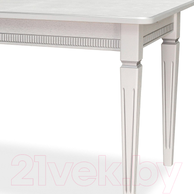 Обеденный стол Мебелик Васко В 86Н (белый/серебристый)