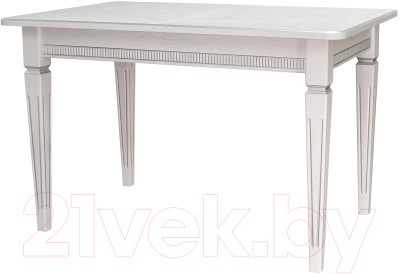 Обеденный стол Мебелик Васко В 86Н (белый/серебристый)