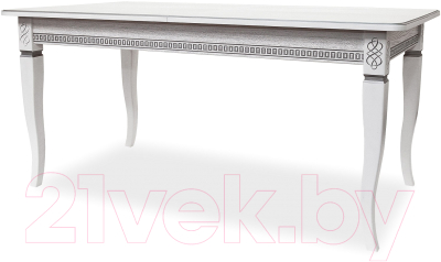 Обеденный стол Мебелик Фидея 3 (белый/серебристый)