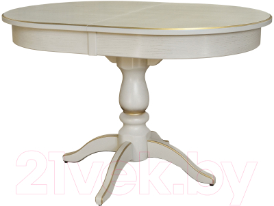 Обеденный стол Мебелик Тарун 4 (слоновая кость/золото)