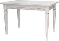 Обеденный стол Мебелик Васко В 87Н (белый/серебристый) - 
