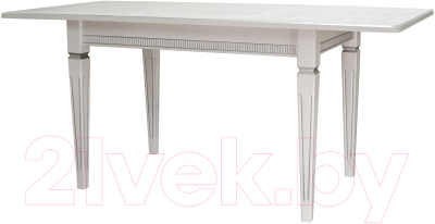 Обеденный стол Мебелик Васко В 87Н (белый/серебристый)