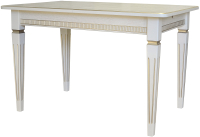 Обеденный стол Мебелик Васко В 87Н (слоновая кость/золото) - 