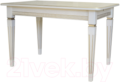 Обеденный стол Мебелик Васко В 87Н (слоновая кость/золото)