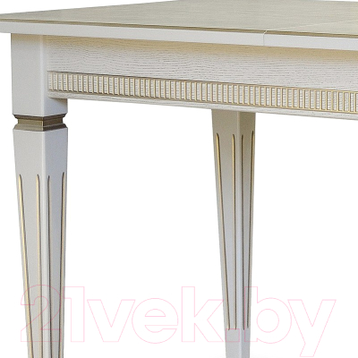 Обеденный стол Мебелик Васко В 87Н (слоновая кость/золото)